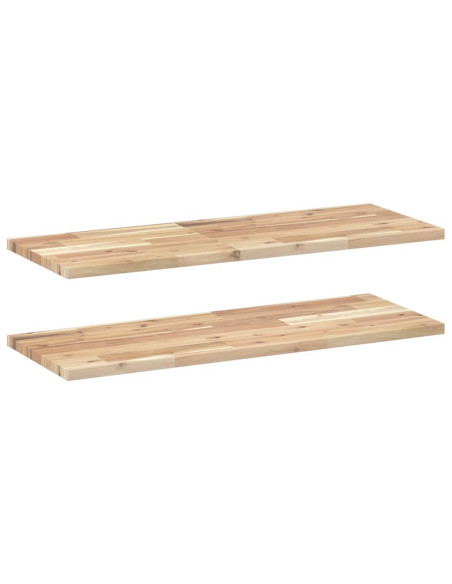 Mensole da Parete 2 pz 100x30x2 cm Legno Acacia Non Trattato
