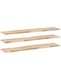 Mensole da Parete 3 pz 120x30x2 cm Legno Acacia Non Trattato