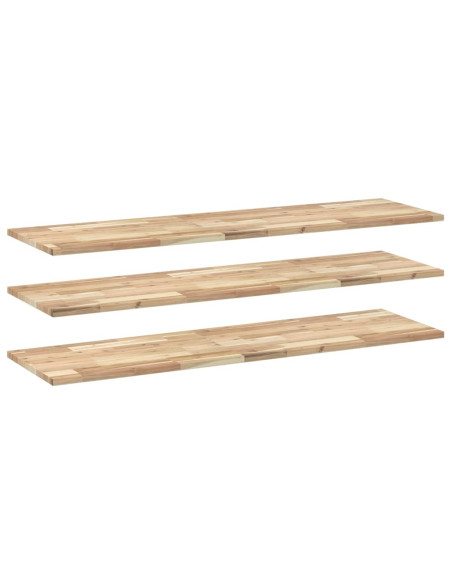 Mensole da Parete 3 pz 160x40x2 cm Legno Acacia Non Trattato