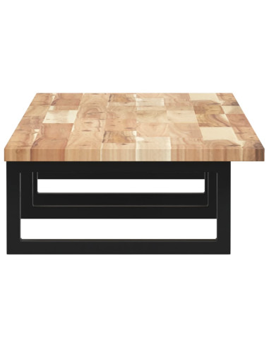 Ripiano a Parete per Lavabo in Acciaio e Massello di Acacia