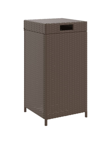 Pattumiera Marrone 40x40x80 cm in Polyrattan