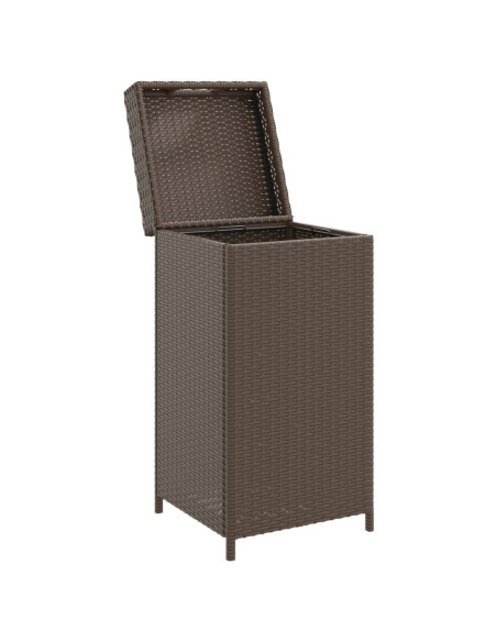 Pattumiera Marrone 40x40x80 cm in Polyrattan