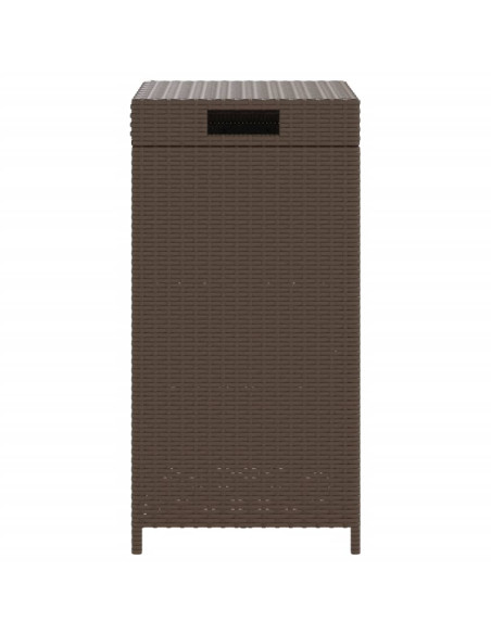 Pattumiera Marrone 40x40x80 cm in Polyrattan