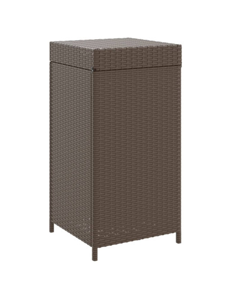 Pattumiera Marrone 40x40x80 cm in Polyrattan