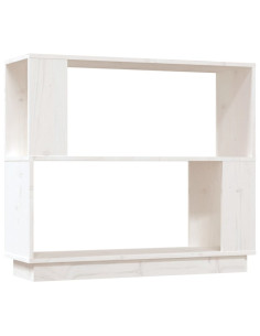 Libreria/Divisorio Bianco 80x25x70 cm in Legno Massello di Pino