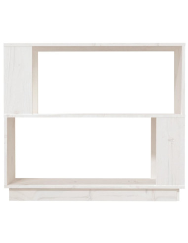 Libreria/Divisorio Bianco 80x25x70 cm in Legno Massello di Pino