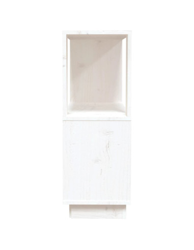 Libreria/Divisorio Bianco 80x25x70 cm in Legno Massello di Pino