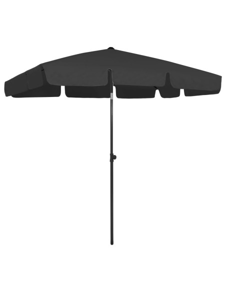 Ombrellone da Spiaggia Nero 200x125 cm