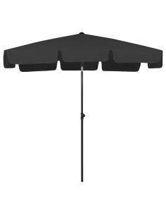 Ombrellone da Spiaggia Nero 200x125 cm 2