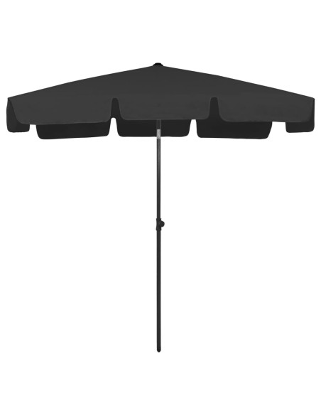Ombrellone da Spiaggia Nero 200x125 cm