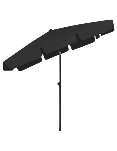 Ombrellone da Spiaggia Nero 200x125 cm