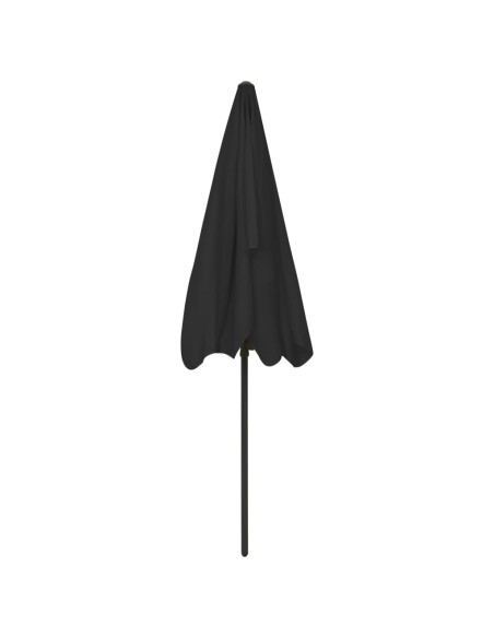 Ombrellone da Spiaggia Nero 200x125 cm
