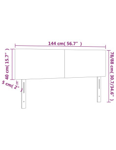 Testiera Crema a LED 144x5x78/88 cm in Similpelle