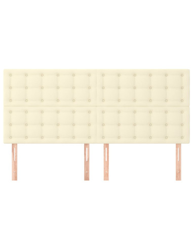 Testiera 4 pz Crema 80x5x78/88 cm in Similpelle