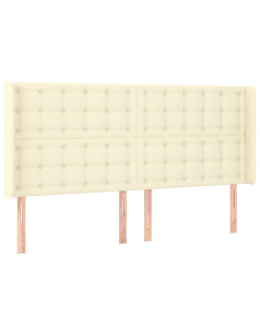 Testiera ad Orecchio Crema 163x16x118/128 cm in Similpelle 2