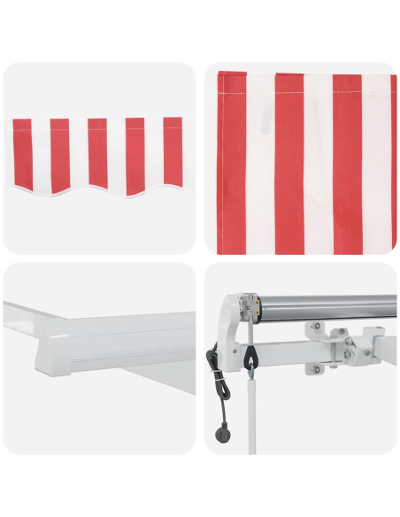Tenda ritraibile Rosso e bianco 500 × 350 cm Rosso e bianco