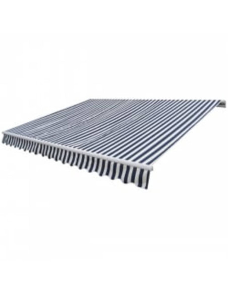 Tenda da Sole Pieghevole Motorizzata 600 cm Blu/Bianca