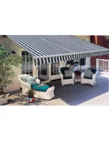 Tenda da Sole Pieghevole Motorizzata 600 cm Blu/Bianca