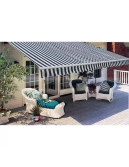 Tenda da Sole Pieghevole Motorizzata 600 cm Blu/Bianca