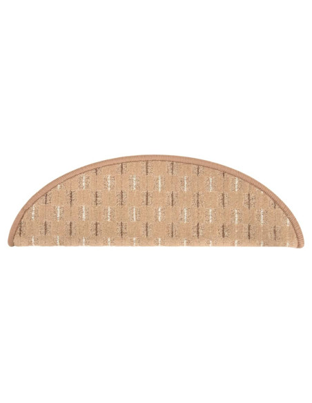 Tappetini per Scale 15 pz Marrone Chiaro 56x17x3 cm