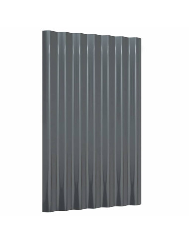 Pannelli Tetto 12 pz Acciaio Verniciato Polvere Antracite 60x36