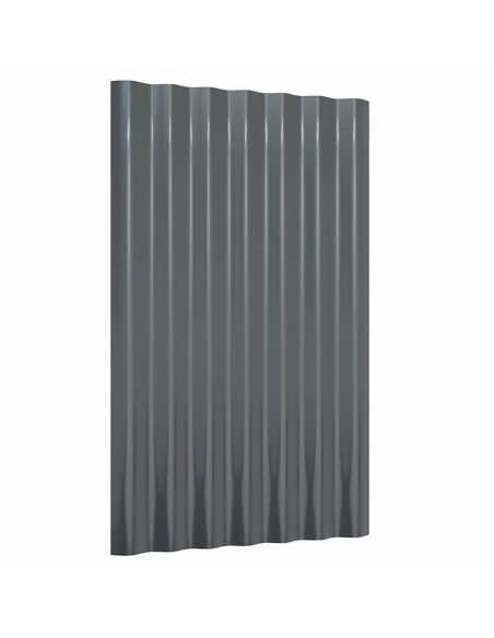 Pannelli Tetto 12 pz Acciaio Verniciato Polvere Antracite 60x36
