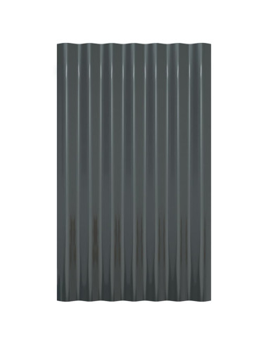 Pannelli Tetto 12 pz Acciaio Verniciato Polvere Antracite 60x36