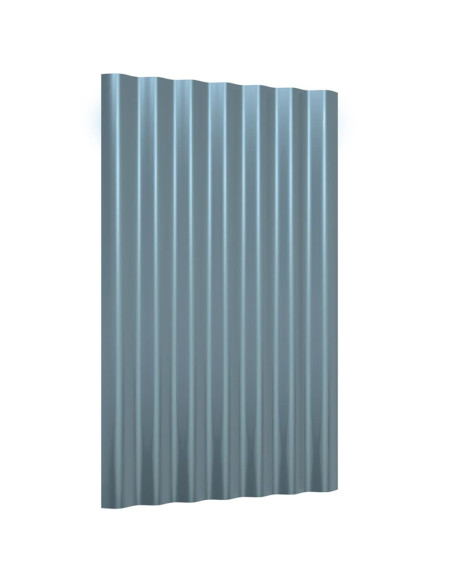 Pannelli Tetto 12pz Acciaio Verniciato a Polvere Grigio 60x36cm