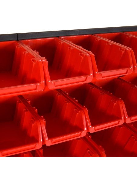 Set da Officina 26 pz Rosso e Nero 77x39 cm in Polipropilene