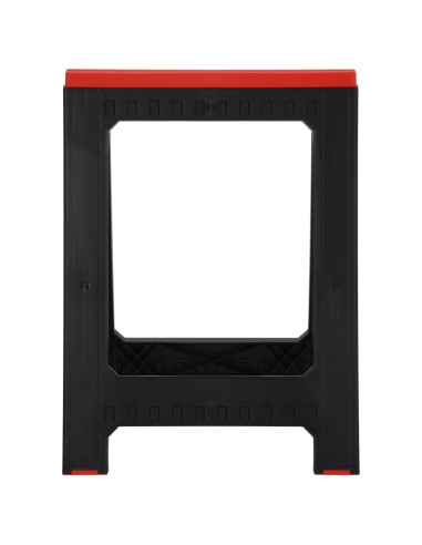 Cavalletti da Lavoro 2 pz Nero e Rosso in Polipropilene 350 kg