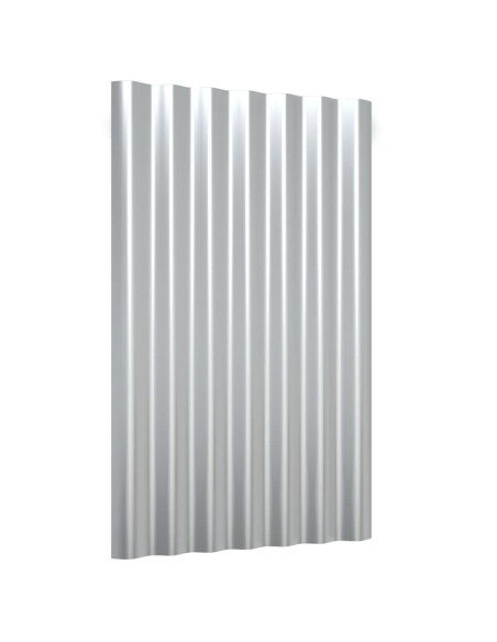 Pannelli Tetto 12pz Acciaio Verniciato Polvere Argento 60x36 cm