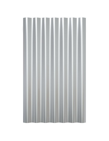 Pannelli Tetto 12pz Acciaio Verniciato Polvere Argento 60x36 cm