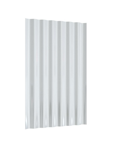 Pannelli Tetto 12pz Acciaio Verniciato Polvere Argento 60x36 cm