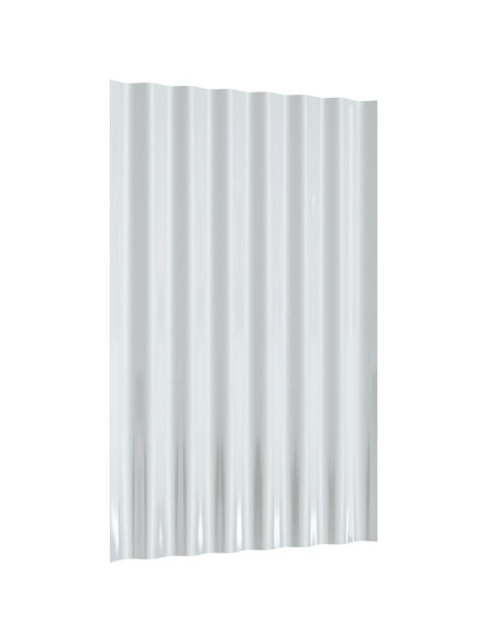 Pannelli Tetto 12pz Acciaio Verniciato Polvere Argento 60x36 cm