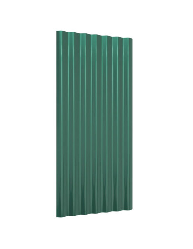 Pannelli Tetto 12pz Acciaio Verniciato a Polvere Verde 80x36 cm
