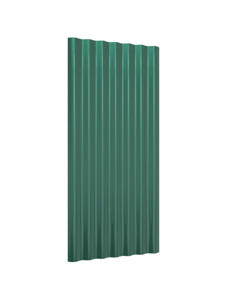 Pannelli Tetto 12pz Acciaio Verniciato a Polvere Verde 80x36 cm