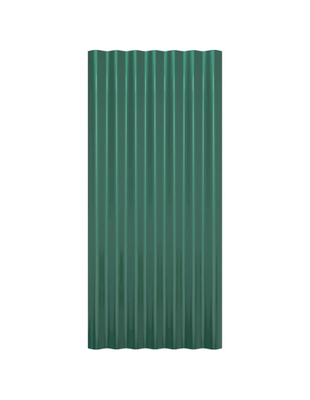 Pannelli Tetto 12pz Acciaio Verniciato a Polvere Verde 80x36 cm