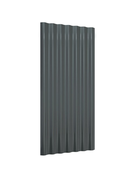Pannelli Tetto 12 pz Acciaio Verniciato Polvere Antracite 80x36