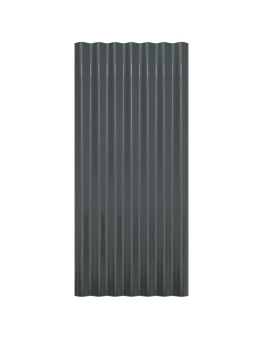 Pannelli Tetto 12 pz Acciaio Verniciato Polvere Antracite 80x36