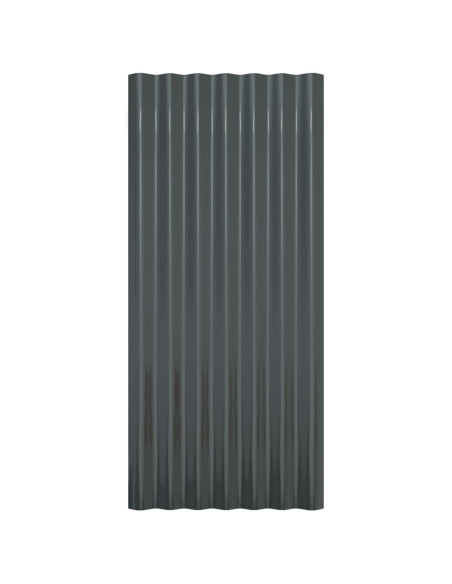 Pannelli Tetto 12 pz Acciaio Verniciato Polvere Antracite 80x36