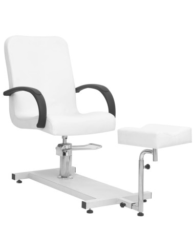 Poltrona Massaggio e Poggiapiedi Bianca 127x60x98 cm Similpelle