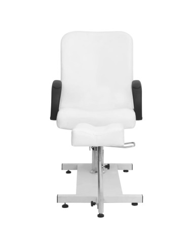 Poltrona Massaggio e Poggiapiedi Bianca 127x60x98 cm Similpelle