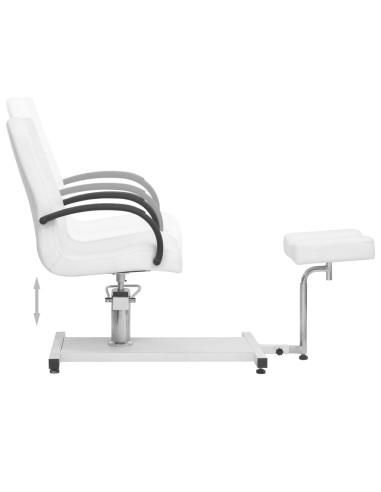 Poltrona Massaggio e Poggiapiedi Bianca 127x60x98 cm Similpelle