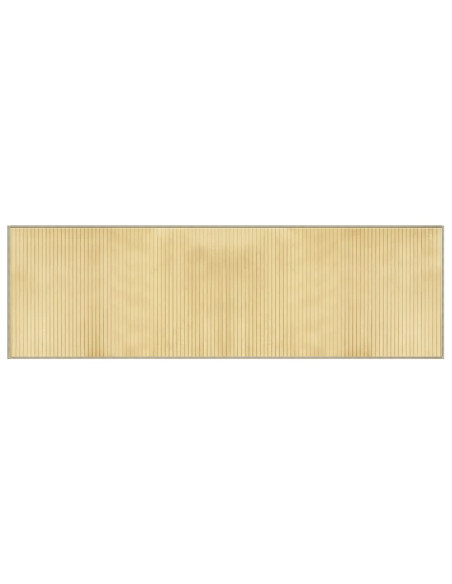 Tappeto Rettangolare Naturale Chiaro 60x200 cm in Bambù