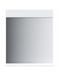 Specchio Bagno e Ripiano BERG Bianco 60x12x70 cm Legno Massello