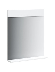 Specchio Bagno e Ripiano BERG Bianco 60x12x70 cm Legno Massello 2