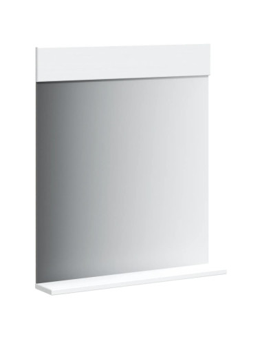 Specchio Bagno e Ripiano BERG Bianco 60x12x70 cm Legno Massello