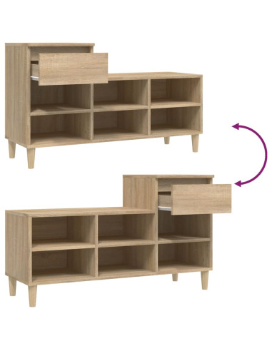 Scarpiera Rovere Sonoma 102x36x60 cm in Legno Multistrato