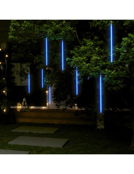 Luci Meteoriche 8 pz 50cm Blu 288 LED Interni Esterni