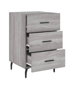 Comodino Grigio Sonoma 40x40x66 cm in Legno Multistrato